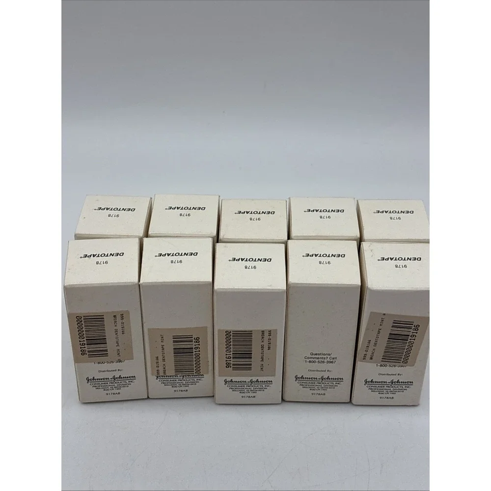 VTG  Johnson & Johnson MINT Waxed Dental Floss REFILL Spools 100yd x 10 Packs